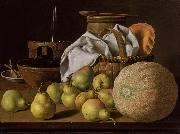 Melendez, Luis Eugenio Stell Life with Melon and Pears (mk08) USA oil painting artist